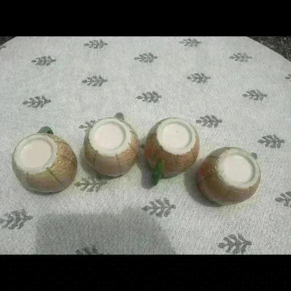 Vintage '80's ~ Ceramic Cantaloupe Melon. 4 Cups Rare  ~ fall decor - Picture 8 of 8